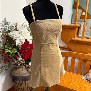 🍀3 for $40🍀Womens Corduroy Sleeveless Beige Short Dress size XS